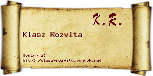 Klasz Rozvita névjegykártya